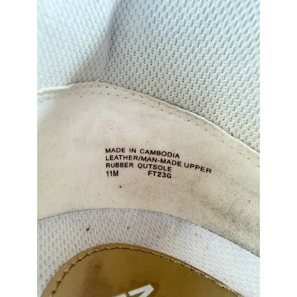Michael Kors Sneakers White Gold Logo Lace Up Women's Size 11M Leather
